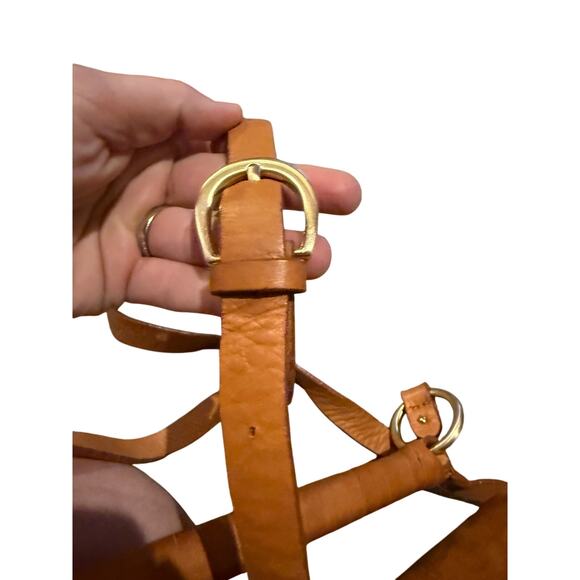 SANCIA THE BABYLON COGNAC BAR SUEDE LEATHER SADDLE BAG - Picture 6 of 11